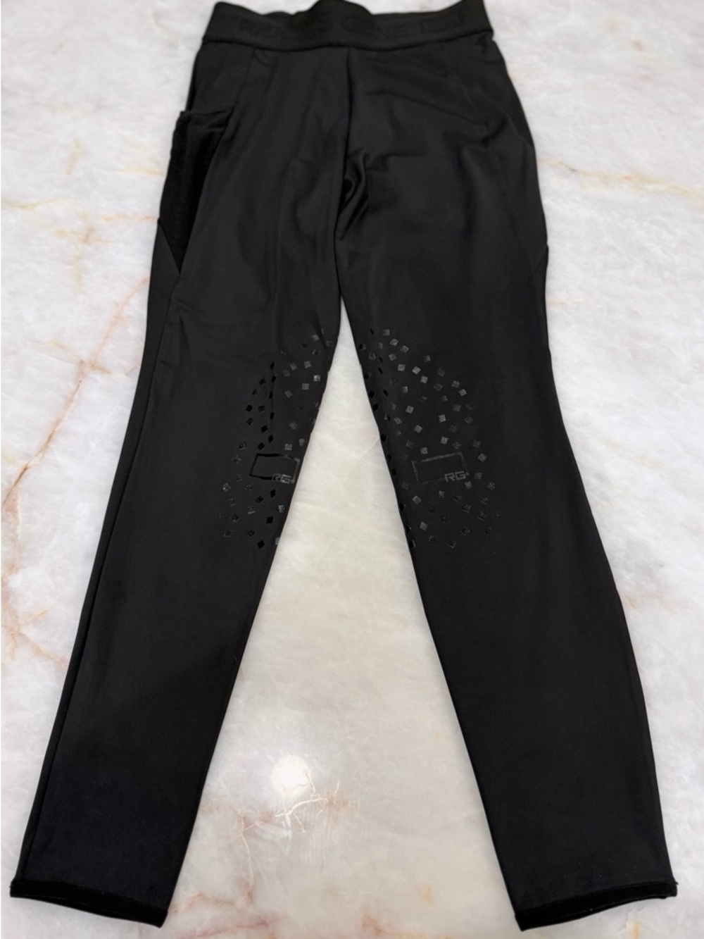LADIES RG ITALY ELASTIC BAND LEGGINGS | HIGH RISE | KNEE GRIP | BLACK